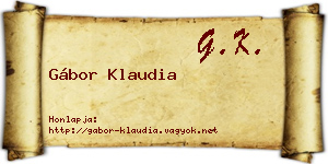 Gábor Klaudia névjegykártya